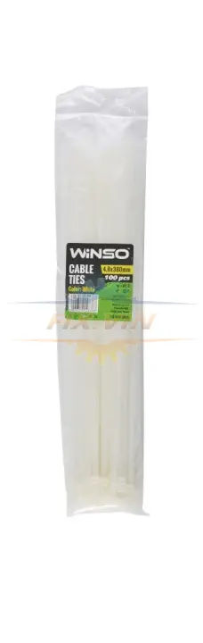 Хомути пластикові білі 4,8x380 (100шт.) WINSO 148380 (фото 1)