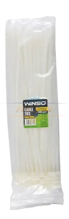Хомути пластикові білі 7.6x450 (100шт.) WINSO 176450 (фото 1)