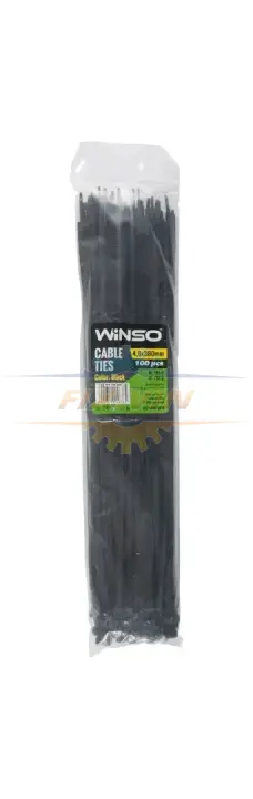 Хомути пластикові чорні 4,8x380 (100шт.) WINSO 248380 (фото 1)