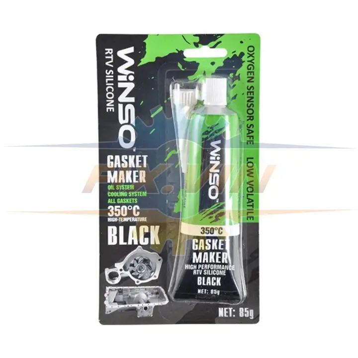 GASKET MAKER BLACK 85g +350⁰С Cиліконовий герметик прокладок професійний чорний WINSO 310300 (фото 1)