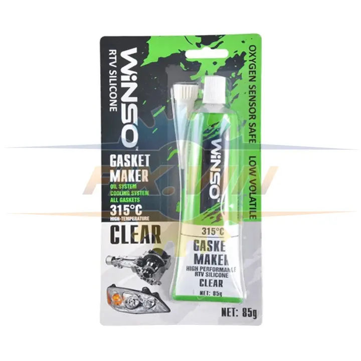 GASKET MAKER CLEAR 85g +315⁰С Силіконовий герметик прокладок професійний прозорий WINSO 310400 (фото 1)