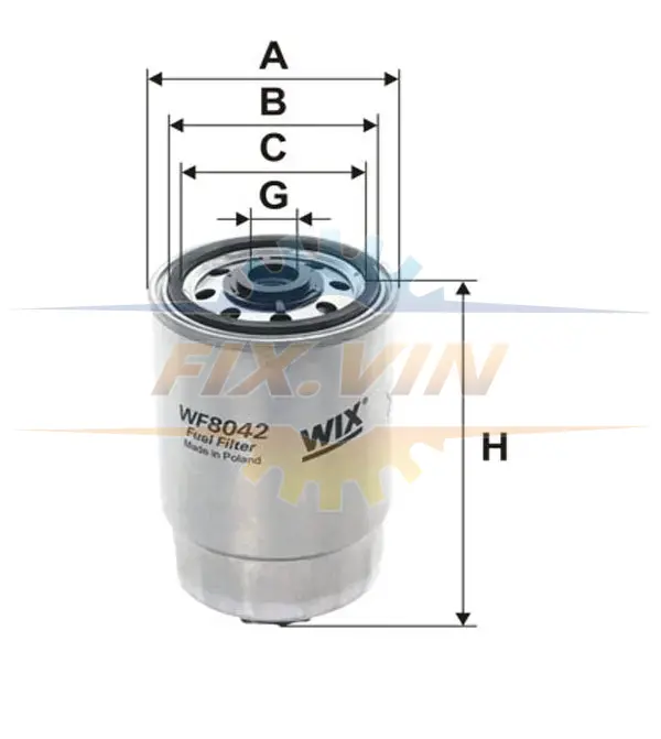 Фільтр паливний DUCATO, IVECO (вир-во WIX-Filtron) WIX FILTERS WF8042 (фото 1)