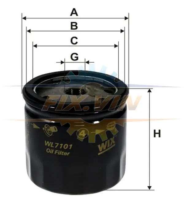 Фільтр масляний двигуна CITROEN /OP554 (вир-во WIX-FILTERS) WIX FILTERS WL7101 (фото 1)