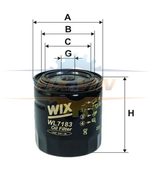 Фільтр масляний двигуна OPEL OMEGA OP625/ (вир-во WIX-FILTERS UA) WIX FILTERS WL7183 (фото 1)