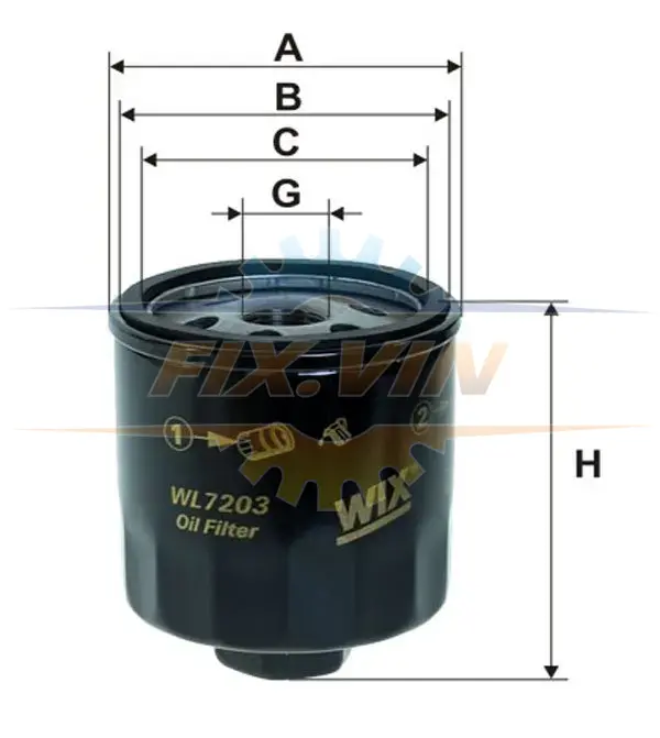 Фільтр масляний двигуна AUDI, VW, SKODA /OP641 (вир-во WIX-FILTERS) WIX FILTERS WL7203 (фото 1)