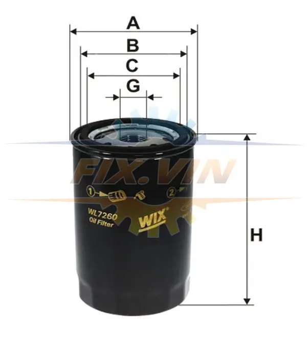 Фільтр масляний двигуна (вир-во WIX-FILTERS) WIX FILTERS WL7260 (фото 1)