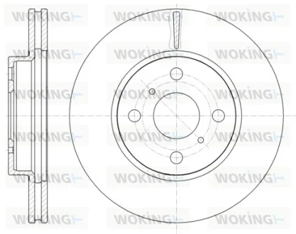 Гальмівний диск пер. Vios/Prius/Aqua/Yaris/iQ/Vitz 05- WOKING D61005.10