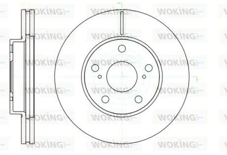 Гальмівний диск перед. Auris/Corolla (07-14) WOKING D61043.10