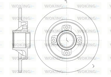Диск гальмівний задній (вир-во Remsa) PSA Berlingo Partner II / C4 Picasso / 308 3008 5008  WOKING D61058.00