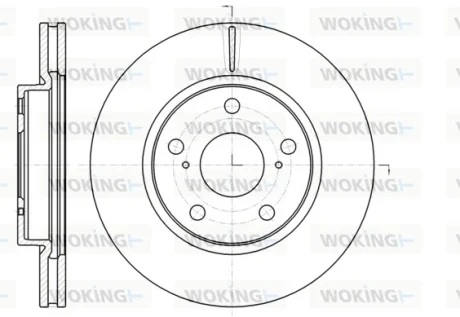 Гальмівний диск перед. HS/Prius/RAV 4 (05-21) WOKING D61077.10