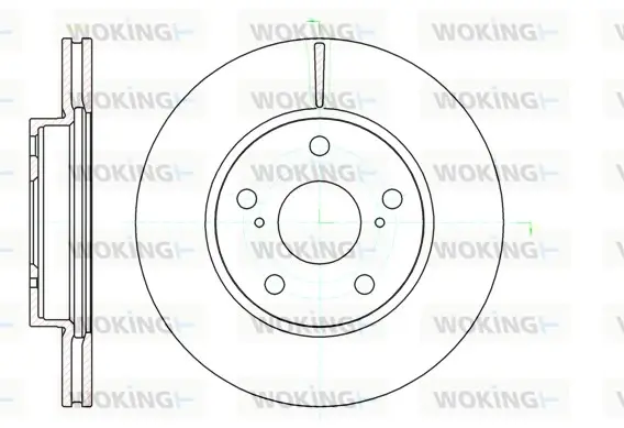 Гальмівний диск пер. Corolla/Auris 08-18 WOKING D6112210 (фото 1)