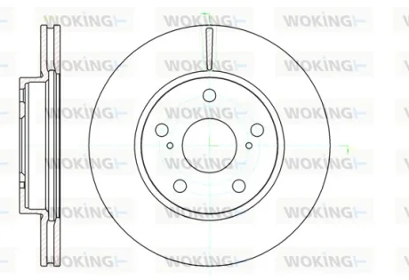 Гальмівний диск пер. Corolla/Auris 08-18 WOKING D6112210
