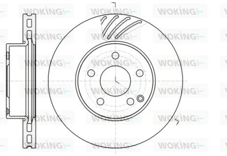 Гальмівний диск перед. W204/W207/W212/W172 (07-21) WOKING D6118410
