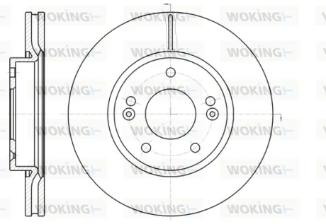 Диск гальмівний передній (кратно 2) (вир-во Remsa) Hyundai Tucson I, i30, Kia Sportage, Ceed 08>12, Soul, Venga  WOKING D61208.10