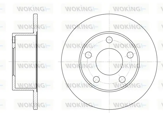 Гальмівний диск задн. Audi 100/A6/Passat/Superb (88-08) WOKING D6123.00 (фото 1)