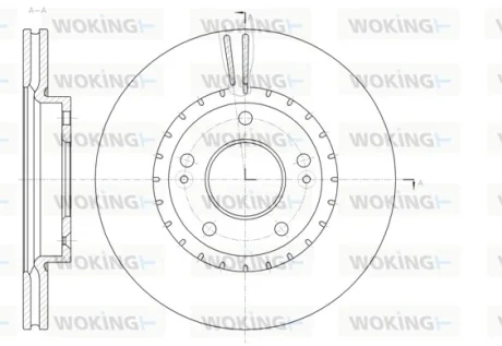 Гальмівний диск перед. Ceed/Elantra/Proceed (11-21) WOKING D61434.10