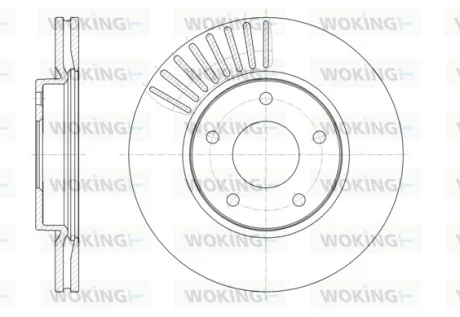 Гальмівний диск пер. Tiida/Pulsar/Sentra/Juke/Tiida 10- WOKING D61466.10