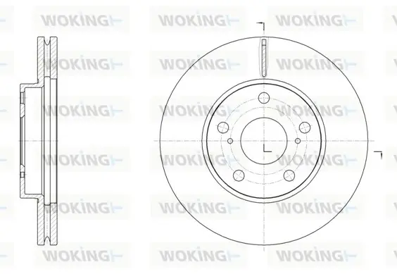 Диск гальмівний передній (кратно 2) (вир-во Remsa) Toyota Corolla Auris 12>18 (D61539.10) WOKING D6153910 (фото 1)