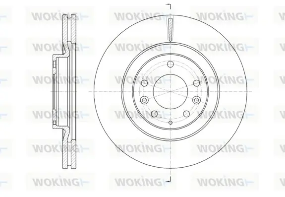 Диск гальмівний передній (кратно 2) (вир-во Remsa) Mazda CX-7 I CX-9 I (D61638.10) WOKING D6163810 (фото 1)