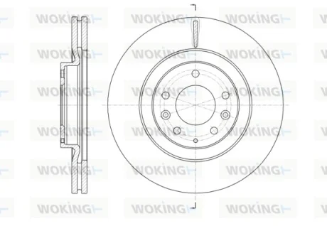 Диск гальмівний передній (кратно 2) (вир-во Remsa) Mazda CX-7 I CX-9 I (D61638.10) WOKING D6163810