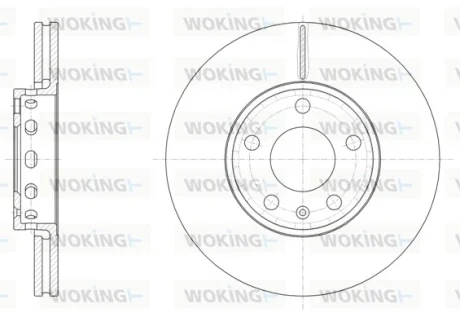 Гальмівний диск перед. Audi 100/A4/A6/Passat B5 90-05 (288x25) WOKING D6328.10