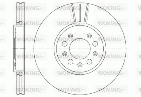 Гальмівний диск перед. A1/A3/Bora/Cordoba/Fabia (96-21) WOKING D654410