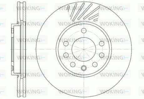 Гальмівний диск перед. Opel Astra G, H/Zafira 98- (вент.) (280x25) WOKING D6584.10
