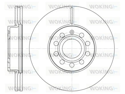 Гальмівний диск перед. A3/Caddy/Golf/Octavia/Superb 01- WOKING D6648.10