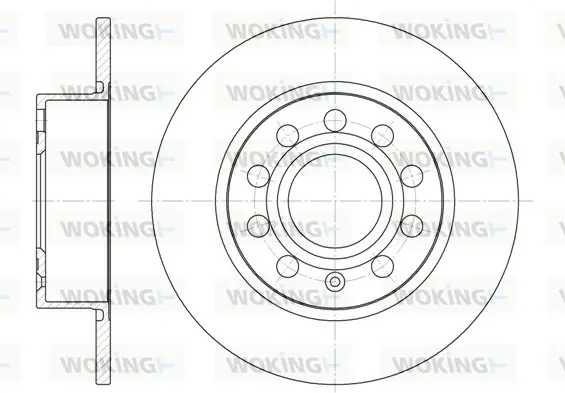 Гальмівний диск задн. A3/Altea/Beetle/Bora/Caddy (04-21) WOKING D664900 (фото 1)
