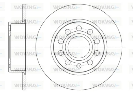 Гальмівний диск задн. A3/Altea/Beetle/Bora/Caddy (04-21) WOKING D664900