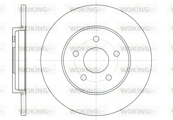 Гальмівний диск задн. XType/Mondeo/Mondeo 00-11 WOKING D6661.00 (фото 1)