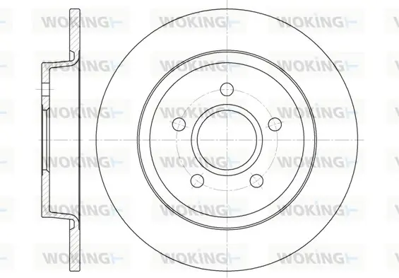 Гальмівний диск зад. Ford C-MAX/Focus II 04- (280x11) WOKING D6712.00 (фото 1)