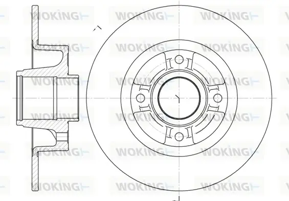 Гальмівний диск (задній) CLIO /MEGANE/MODUS / GRAND MODUS /TWINGO 1.2-2.0 02- WOKING D6750.00 (фото 1)