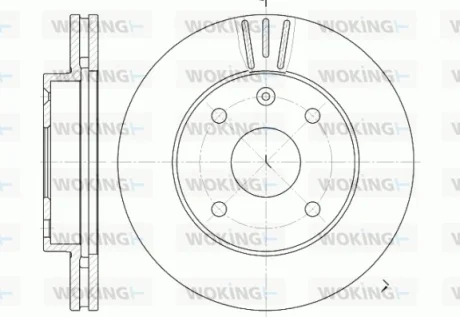 Гальмівний диск перед. Lacetti 05- (256x24) WOKING D695910