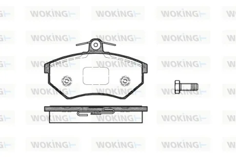 Гальмівні колодки пер. Audi 100/80/A4/Caddy/Cordoba (85-04) WOKING P0343.40