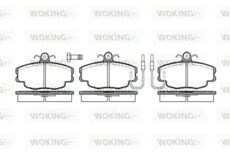 Гальмівні колодки пер. Volt/500/Panda/KA 07- WOKING P0413.02