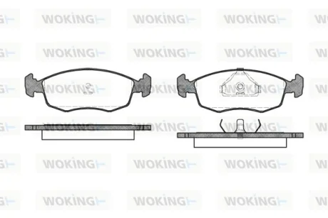 Гальмівні колодки пер. Ford Escort/Sierra 84-99 (ATE) WOKING P0723.00