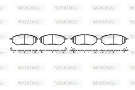 Гальмівні колодки пер. Subaru Legacy IV/Outback 03- (akebono) WOKING P1037302