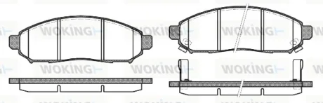 Гальмівні колодки пер. Nissan LEAF/EVALIA/NV200 10- WOKING P10623.12