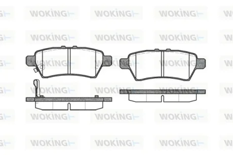Гальмівні колодки зад. Nissan Pathfinder 05- (Tokico) WOKING P1088301