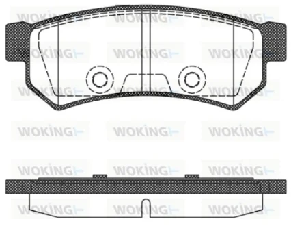 Гальмівні колодки зад. Gentra/Lacetti/Lacetti/Nubira 03- WOKING P1148310