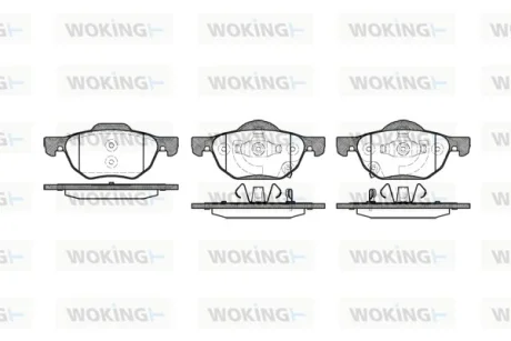 Гальмівні колодки пер. Honda Accord 03-08/CR-V 01-06 (akebono) WOKING P11683.02
