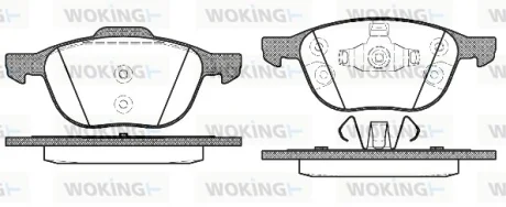 Гальмівні колодки пер.FORD C-MAX/FOCUS/MAZDA 3/5/VOLVO V40/S40/C70/C30 1.0-2.5 03-19 WOKING P11823.30