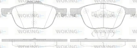 Колодки гальмівні диск. перед. (вир-во Remsa) Ford Kuga II Connect II (P11823.50) WOKING P1182350