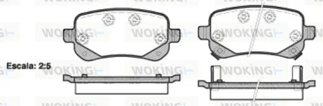 Колодки гальмівні диск. задн. (Remsa) Dodge Journey 08> 13> (P11953.02) WOKING P1195302