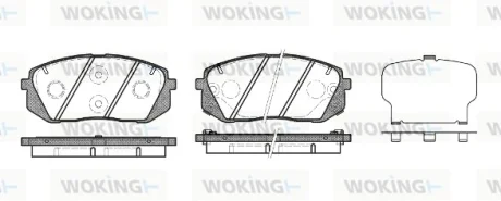 Гальмівні колодки пер. Kia Carens 07/Sportage 04 (mando) WOKING P12023.22