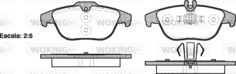 Гальмівні колодки зад. MB W204 1.8-2.3 07- (ATE) WOKING P12053.00