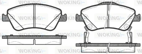 Гальмівні колодки пер. Toyota Auris 07-12 (bosch) (136,7x57,9x19,2) WOKING P1210302
