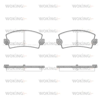 Гальмівні колодки зад. С300/FOCUS II/MAZDA 3/5/ESPACE I/C70/C30 1.6-2.7 03-12 WOKING P1213.36
