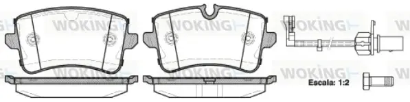 Гальмівні колодки зад. Audi A6 10- (TRW) WOKING P1243310 (фото 1)